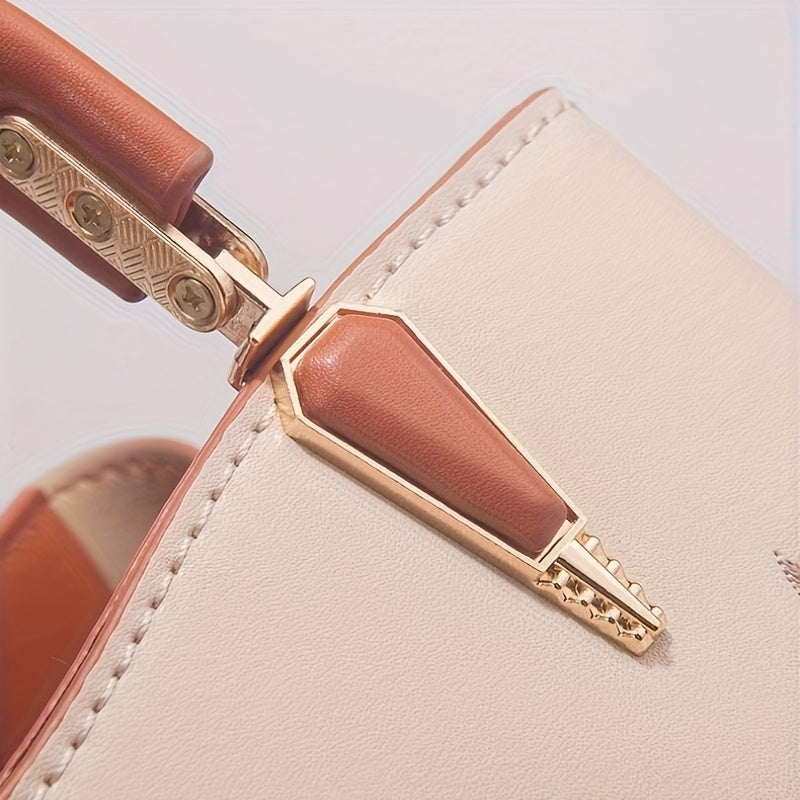 Elegant Chinese Floral Embroidered Women Handbag, Apricot Crossbody Tote Bag with Detachable Strap Magnetic Closure, Ideal Mother's Day Gift